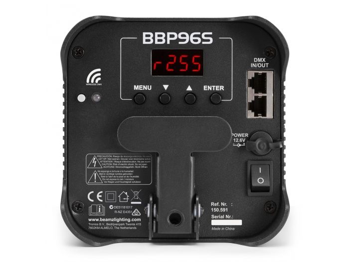 Beamz BBP96S Foco PAR con bateria 6x 12W WDMX 