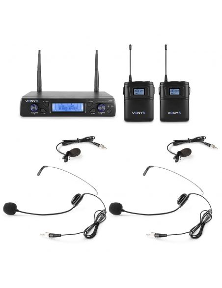Vonyx WM62B Wirel.Micro UHF 16 Ch 2 Bodyp | Mas Que Sonido