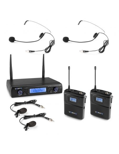 Vonyx WM62B Wirel.Micro UHF 16 Ch 2 Bodyp | Mas Que Sonido