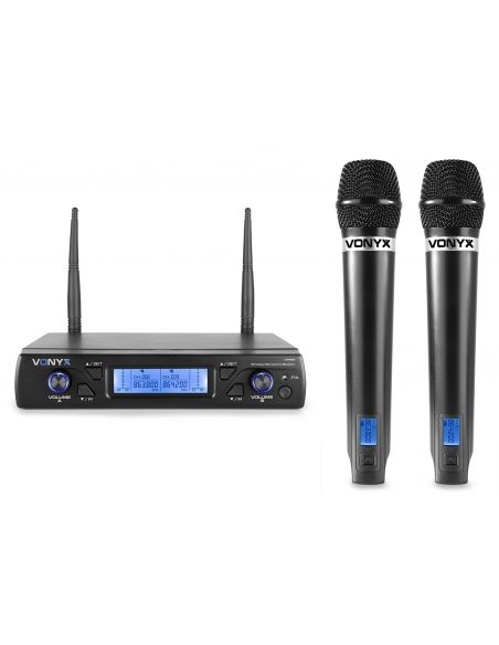 Vonyx WM62 Micrófono inalámbrico UHF 16Ch con 2 micrófonos de mano 179262 - 1
