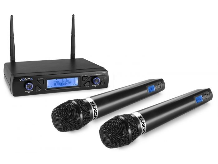 Vonyx WM62 Micrófono inalámbrico UHF 16Ch con 2 micrófonos de mano 179262 - 2