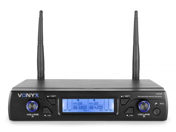 Vonyx WM62 Micrófono inalámbrico UHF 16Ch con 2 micrófonos de mano 179262 - 3
