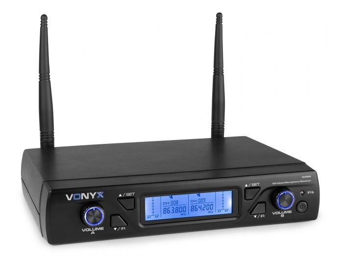 Vonyx WM62 Micrófono inalámbrico UHF 16Ch con 2 micrófonos de mano 179262 - 4