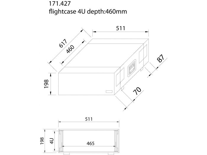 Power Dynamics Maleta de transporte para equipos 19\'- 4U