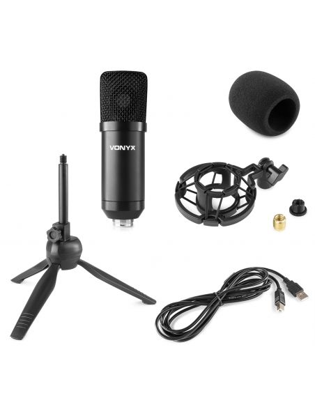 VONYX - CM300B MICRÓFONO DE ESTUDIO USB NEGRO