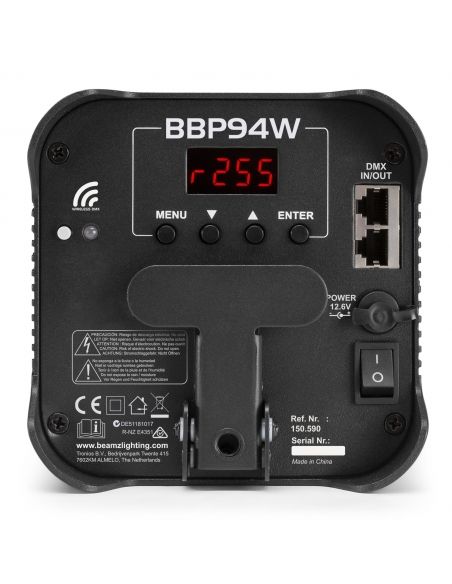 Beamz BBP94W Foco PAR con bateria 4x 12W WDMX 