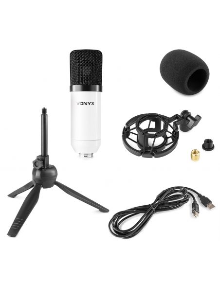 Vonyx CM300W Micrófono de estudio USB Blanco 173510