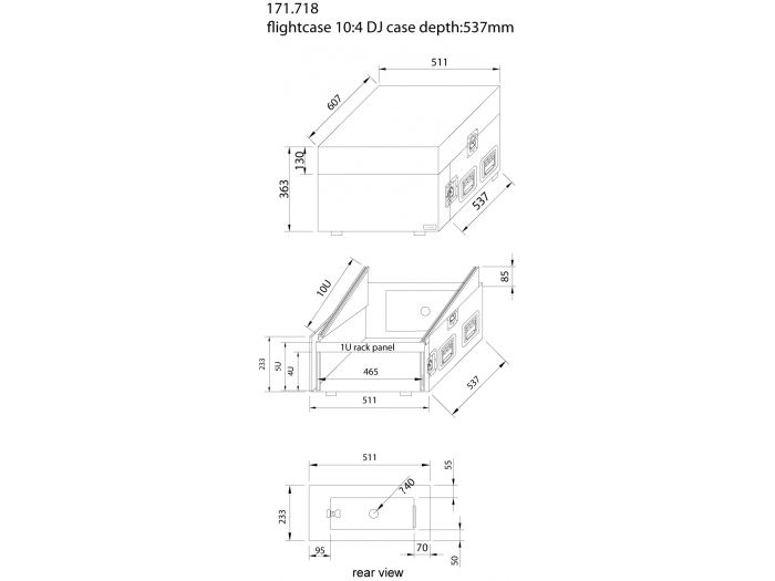 Power Dynamics PD-F4U10 19\" Caja rack 10U para mezclador