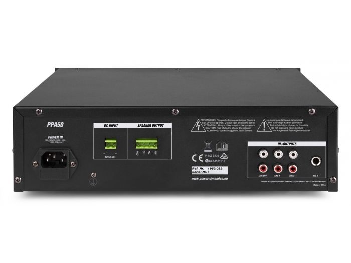 Power Dynamics PPA50 Mezclador amplificador 100V - 50W 952082