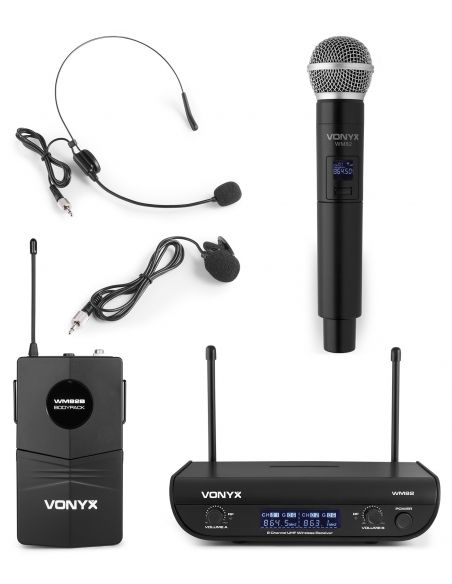 Vonyx WM82C Micro UHF digital 2ch BP+HH | Mas Que Sonido