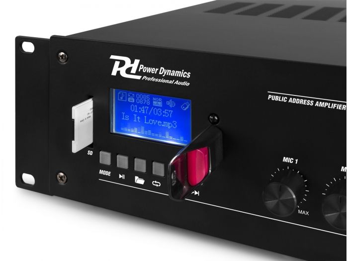 Power Dynamics PRM360 Mezclador amplificador 100V 6 canales 4-Zonas 360W 952156