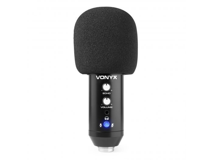 Vonyx CM320B Micrófono estudio USB Negro con Echo 173550 - 6