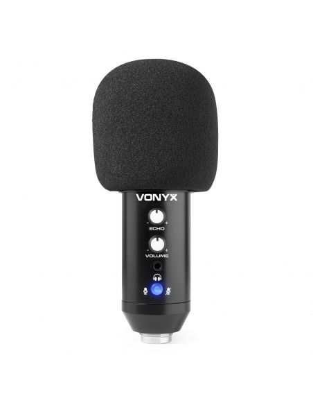 Vonyx CM320B Micrófono estudio USB Negro con Echo 173550 - 6