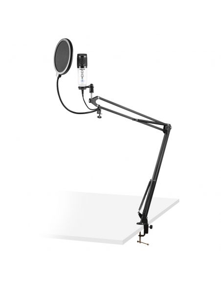 Vonyx CMS320W Kit de micrófono estudio USB Blanco con Echo 173560 - 1