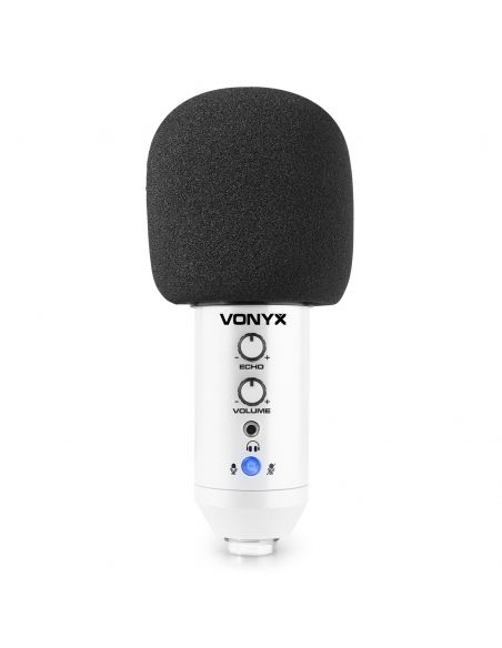Vonyx CMS320W Kit de micrófono estudio USB Blanco con Echo 173560 - 6