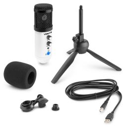 Vonyx CM320W Micrófono estudio USB Blanco con Echo 173554 - 1 2