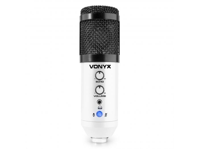 Vonyx CM320W Micrófono estudio USB Blanco con Echo 173554 - 4