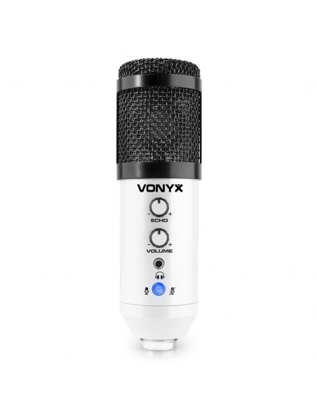 Vonyx CM320W Micrófono estudio USB Blanco con Echo 173554 - 4