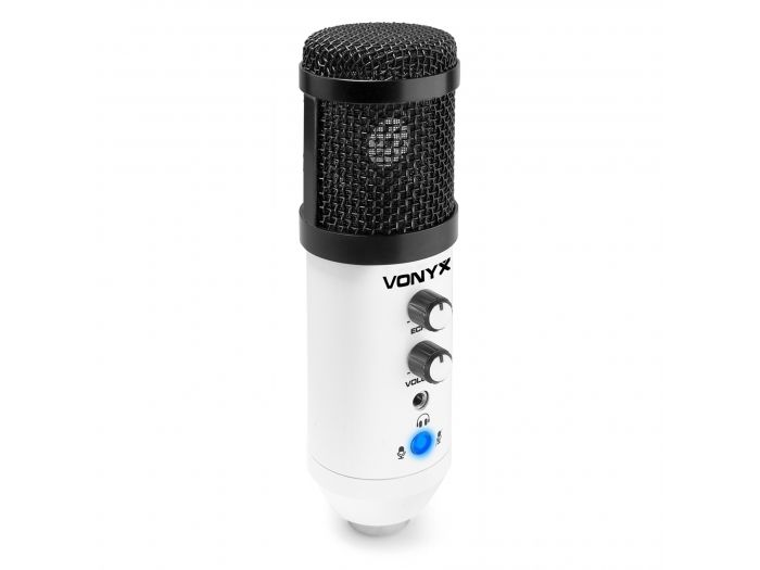 Vonyx CM320W Micrófono estudio USB Blanco con Echo 173554 - 5