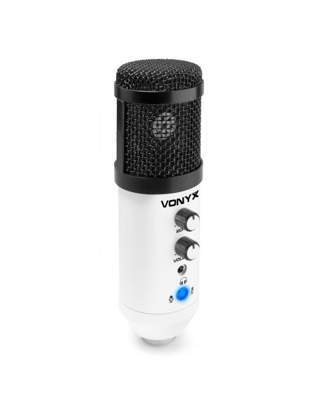 Vonyx CM320W Micrófono estudio USB Blanco con Echo 173554 - 5