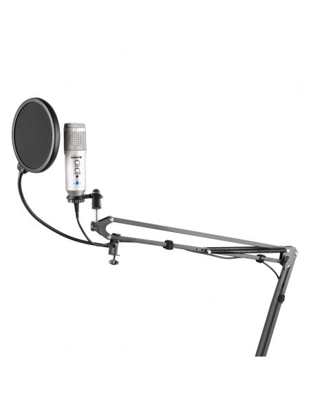 Vonyx CMS320S Kit de micrófono estudio USB Titanio con Echo 173558 - 3