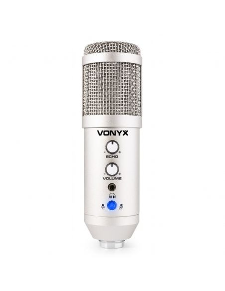 Vonyx CM320S Micrófono estudio USB Titanio con Echo 173552 - 4