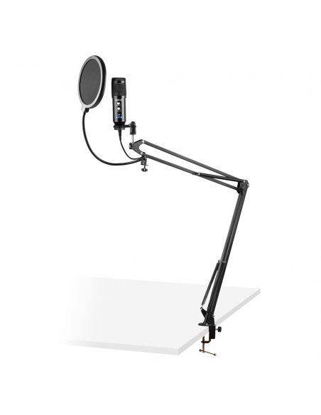 Vonyx CMS320B Kit de micrófono estudio USB Negro con Echo 173556 - 1