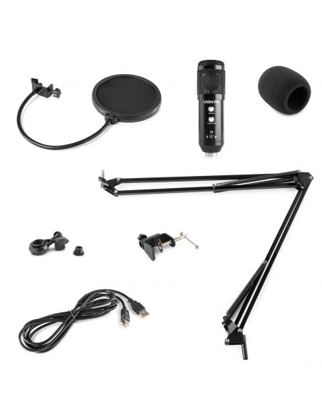 Vonyx CMS320B Kit de micrófono estudio USB Negro con Echo 173556 - 2