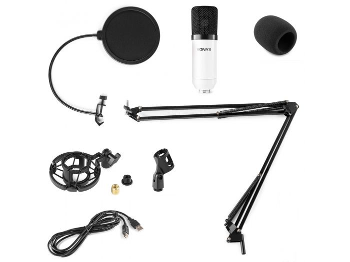 Vonyx CMS300W Micrófono de estudio Set USB Blanco 173516