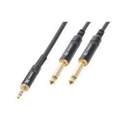 PD-Connex CX86-3 Cable Jack 3.5 Stereo-2x Jack 6.3 Mono 3.0m HQ 177133 - 1