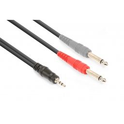 Vonyx CX332-1 Cable 3.5mm Stereo - 2x 6.3mm Mono 1.5m 177768 - 1