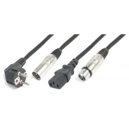 beamZ Pro CX10-10 Ligero Combi Cable Shuko - XLR M / IEC F - XLR F 10m 176747 - 1