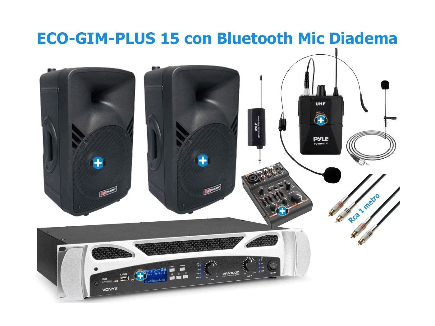 Pack ECO-GIM-PLUS 15  con Bluetooth Mic Diadema - 2