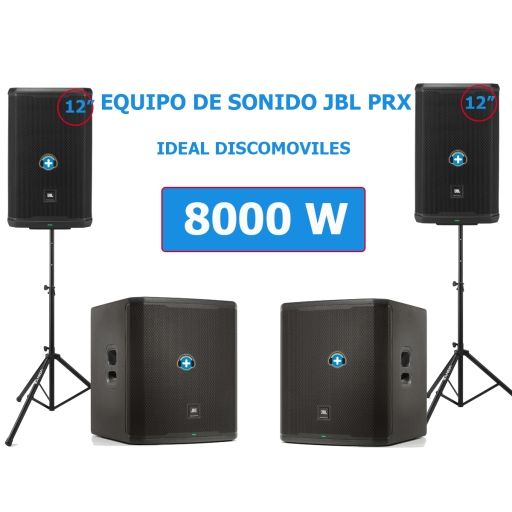 2 PRX 912 + 2 SUBWOOFER PRX 918+ soportes altaovoces  8000w 2