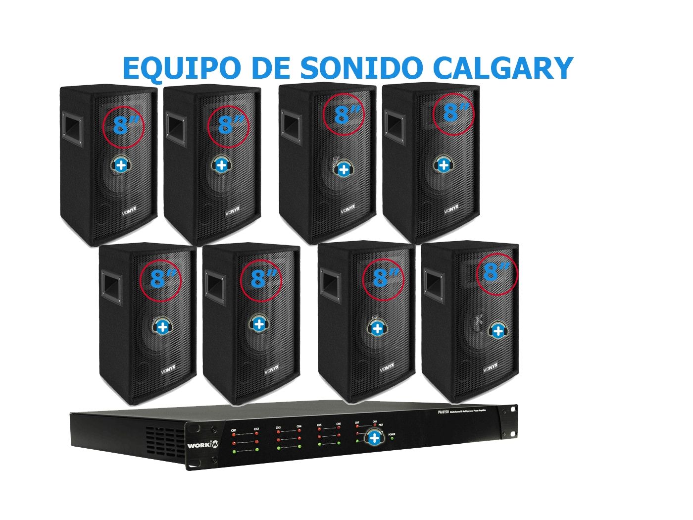 EQUIPO DE SONIDO CALGARY BASIC  8 ALTAVOCES - 17