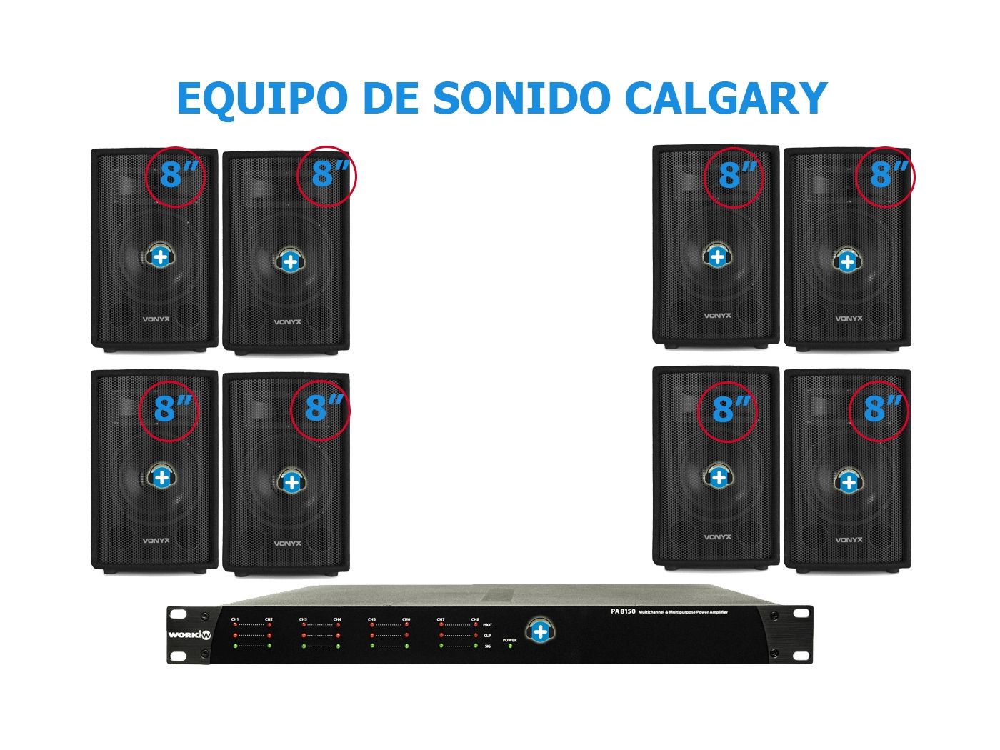 EQUIPO DE SONIDO CALGARY BASIC  8 ALTAVOCES - 18