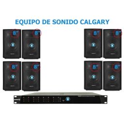 EQUIPO DE SONIDO CALGARY INSTALACION  8 ALTAVOCES - 1 2
