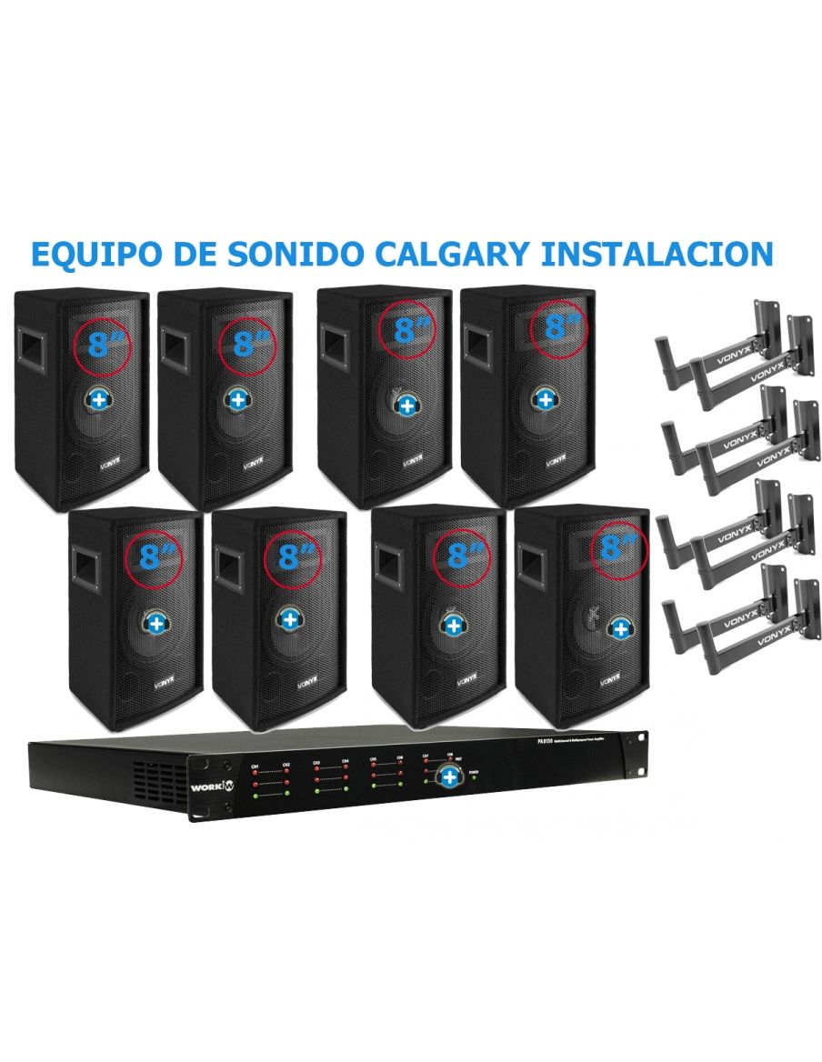EQUIPO DE SONIDO CALGARY INSTALACION  8 ALTAVOCES - 1