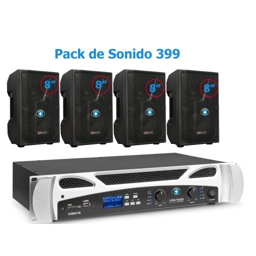 Pack de Sonido 399 - Etapa VPA 1500 bt  y 4 Altavoces Pasivos 8 Pulgadas Basic 2