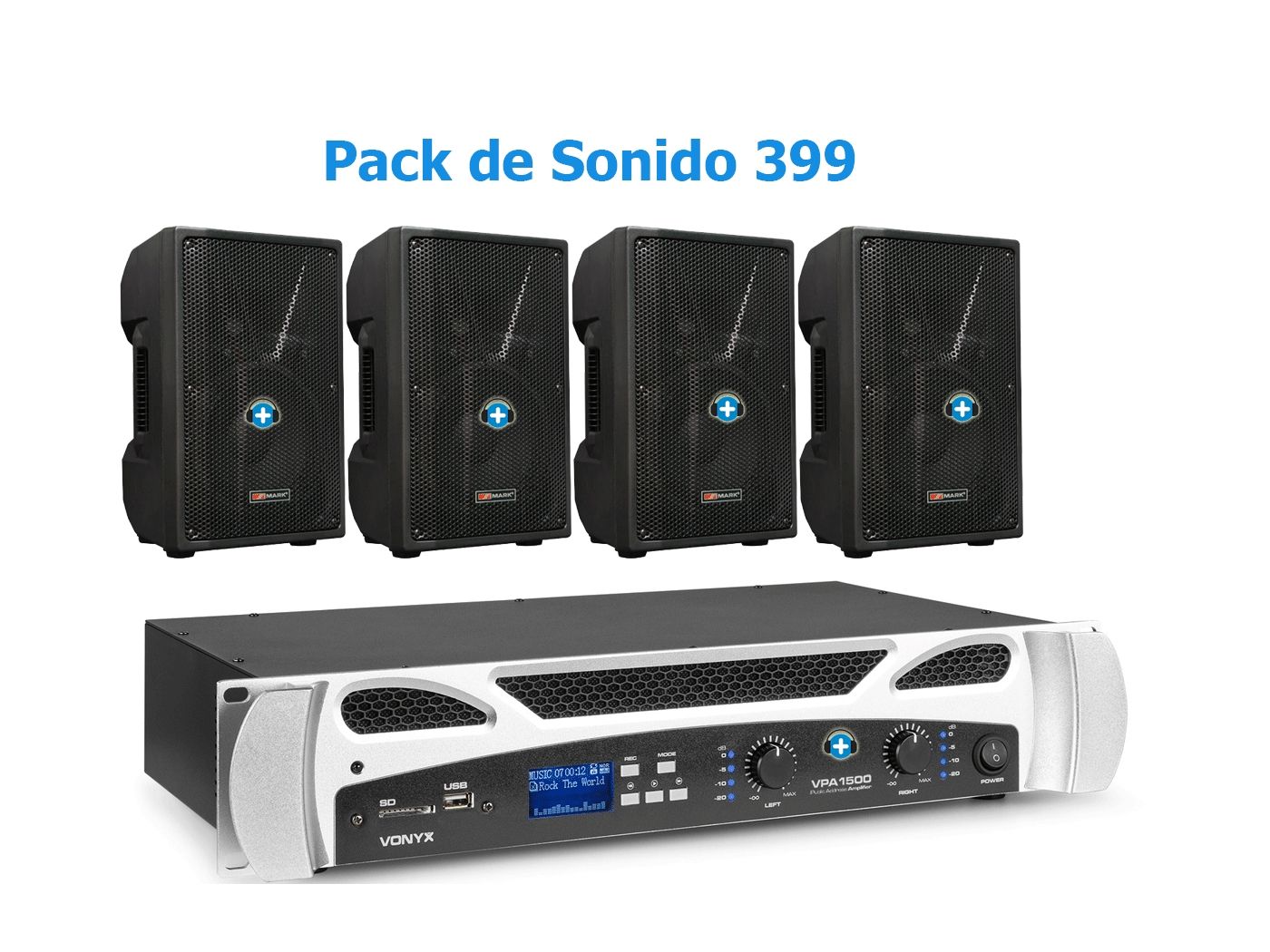 Pack de Sonido 399 - Etapa VPA 1500 bt  y 4 Altavoces Pasivos 8 Pulgadas Basic - 3