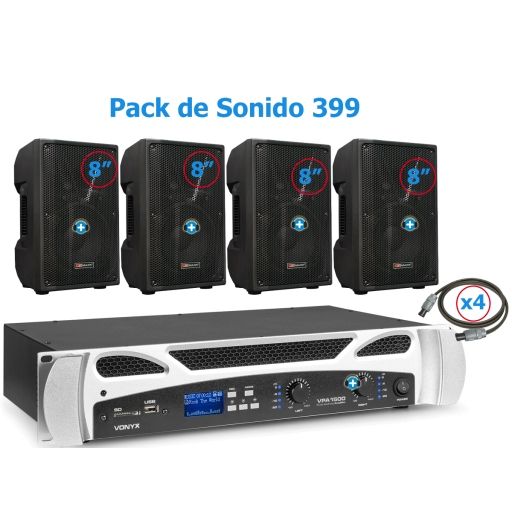 Pack de Sonido 399 - Etapa VPA1500 bt  y 4 Altavoces Pasivos 8 Pulgadas Medium - 1