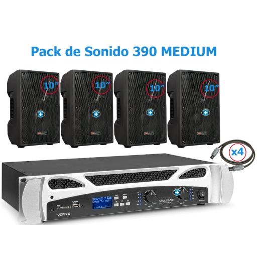 Pack de Sonido 390 - Etapa VPA1500 PA  y 4 Altavoces Pasivos 10 Pulgadas Medium 2