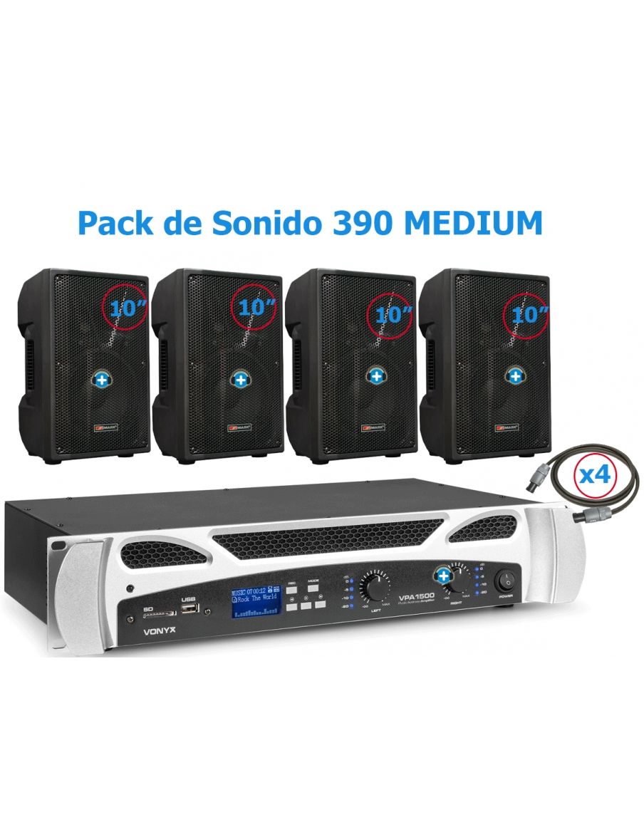 Pack de Sonido 390 - Etapa VPA1500 PA  y 4 Altavoces Pasivos 10 Pulgadas Medium - 2
