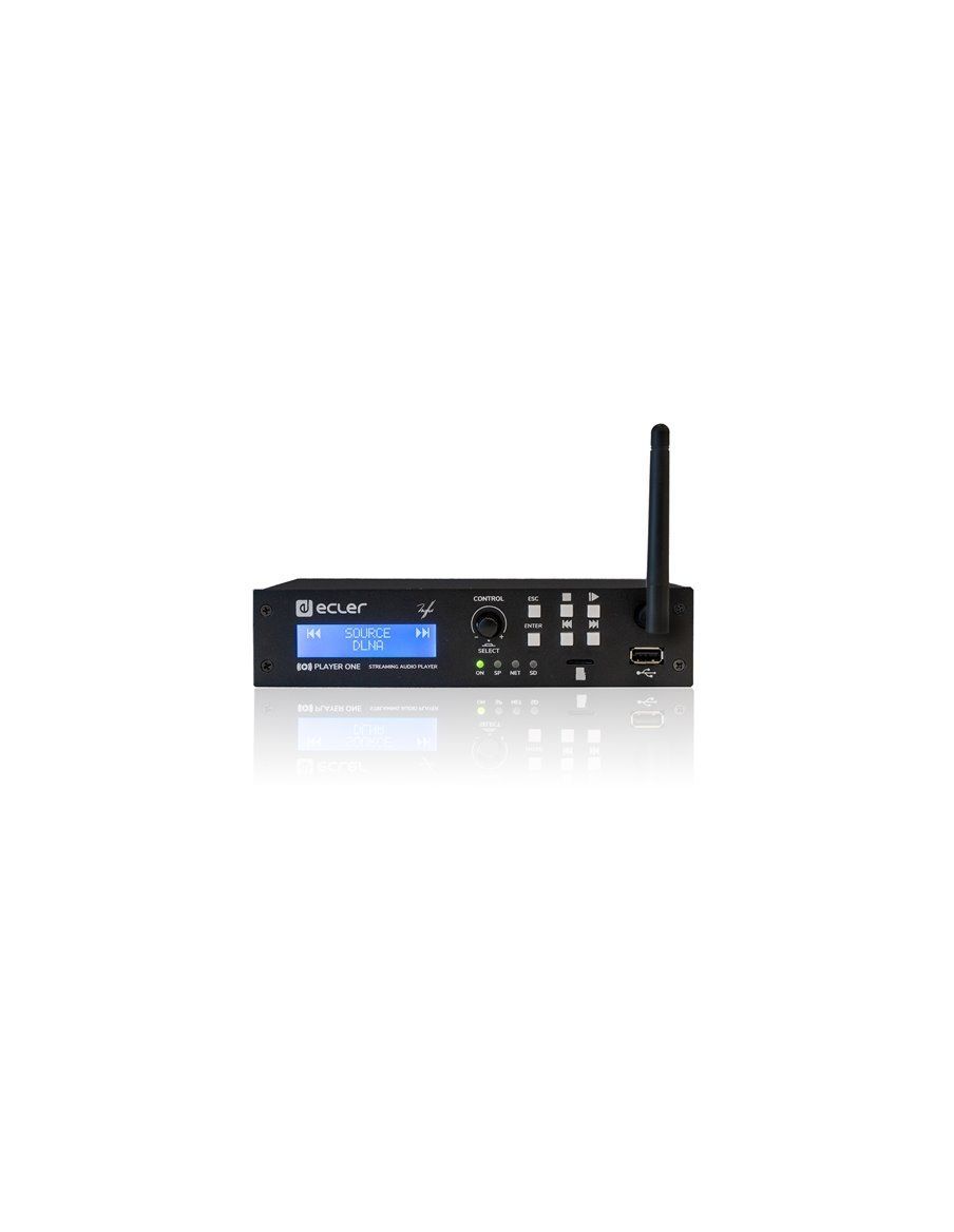 ECLER Reproductores De Audio  Pantalla LCD | microSD | DLNA & Airplay | Streaming PLAYER ONE