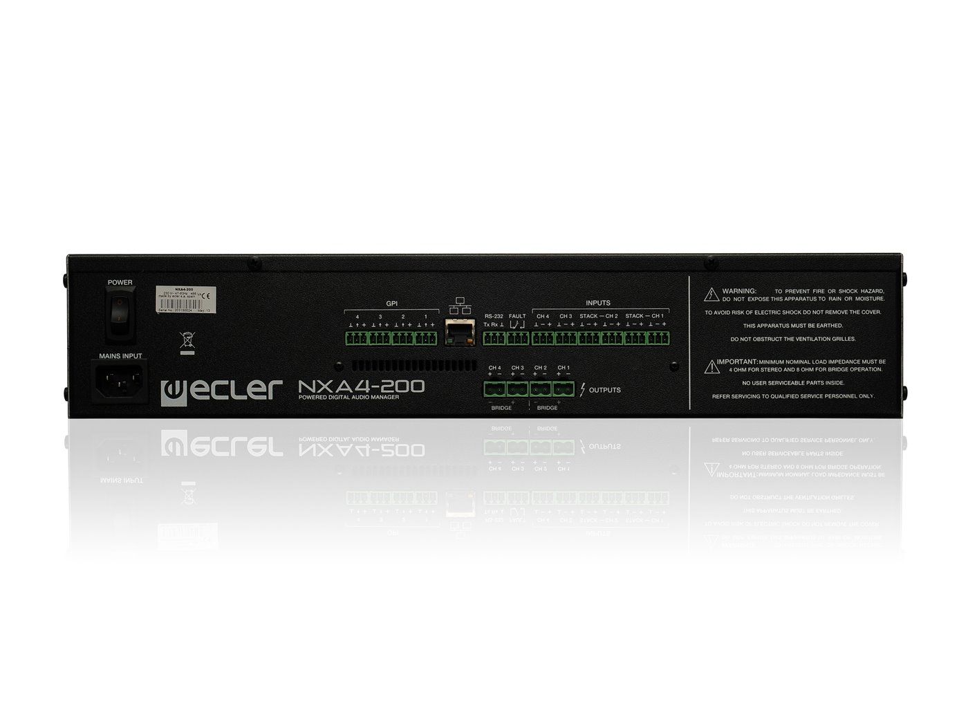 ECLER Gestores Digitales De Audio  4x200 WRMS | DSP | Clase D | Silencioso | TP-NET | EclerNet NXA4-200