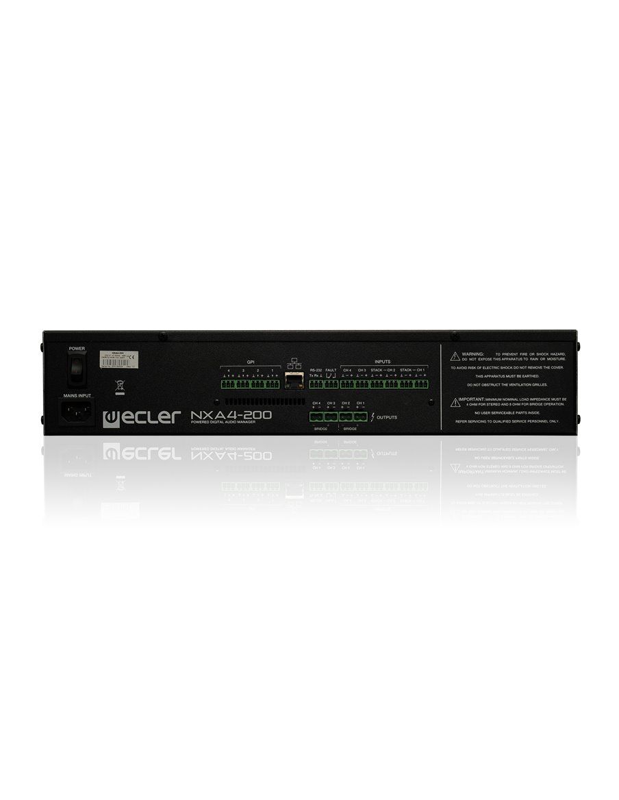 ECLER Gestores Digitales De Audio  4x200 WRMS | DSP | Clase D | Silencioso | TP-NET | EclerNet NXA4-200