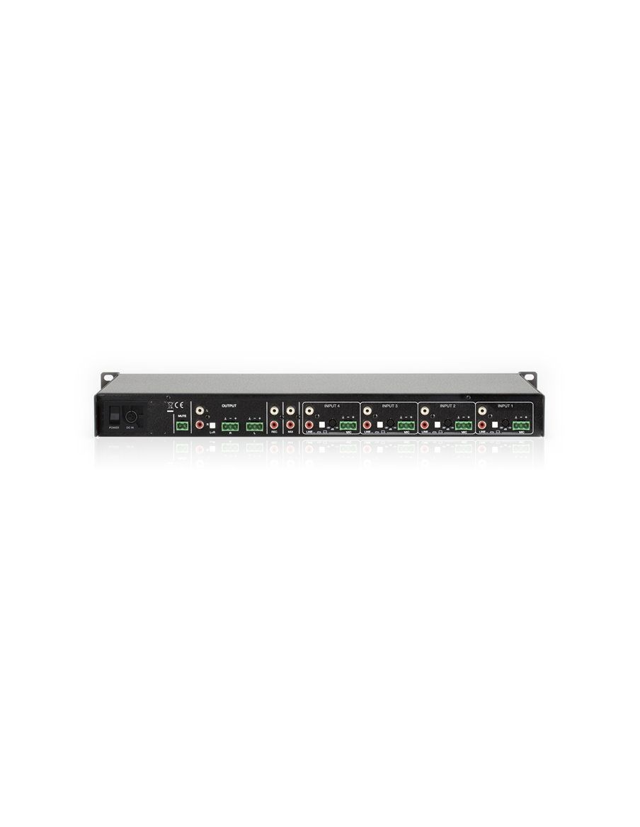 ECLER Pre-Amplificadores Y Mezcladores De Instalación  4x2 | 1U Rack | EQ de 3 bandas | mezclador analógico SAM412T