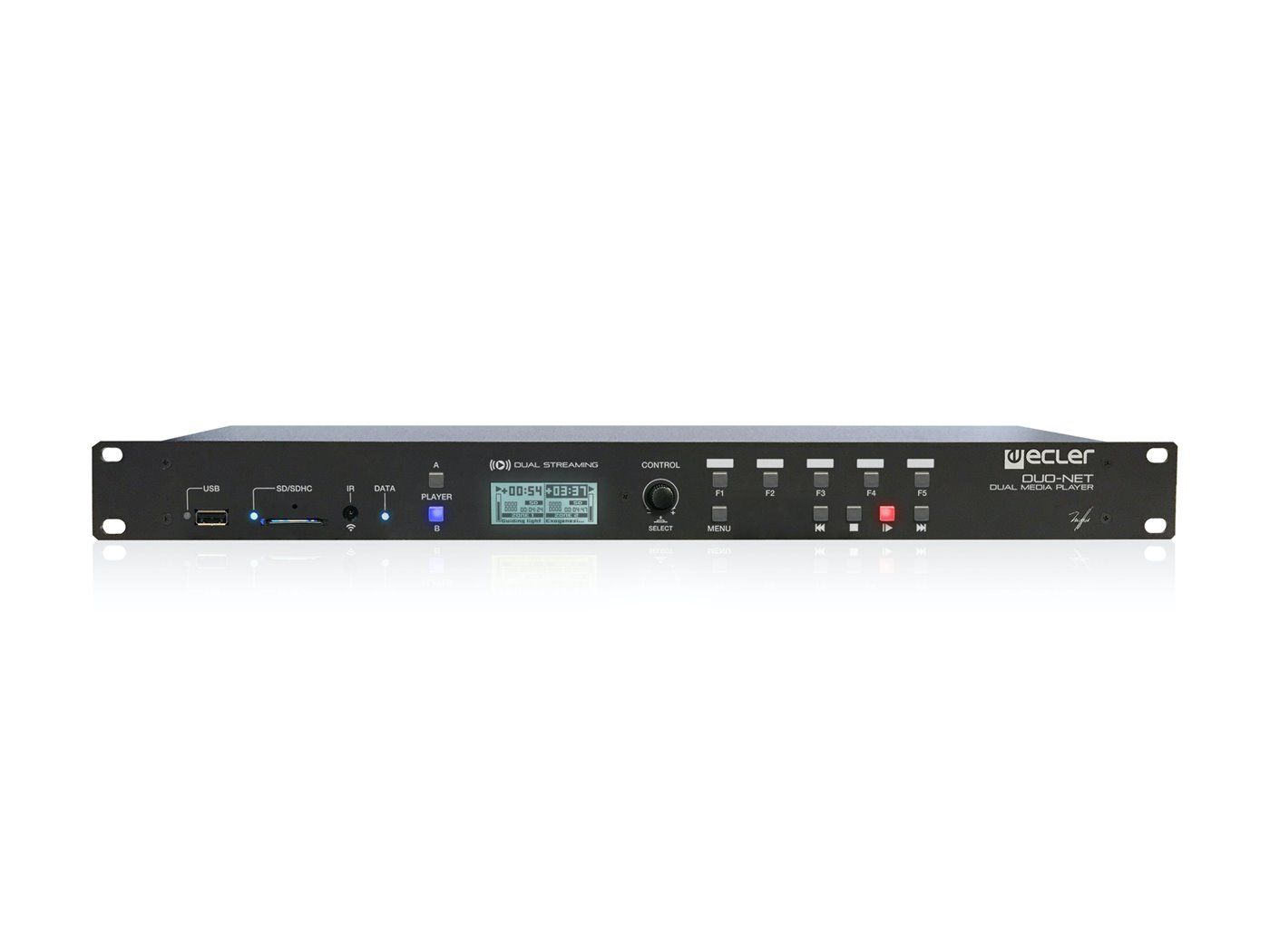ECLER Reproductores De Audio  Reproductor de audio dual multimedia y streaming DUO-NET PLAYER