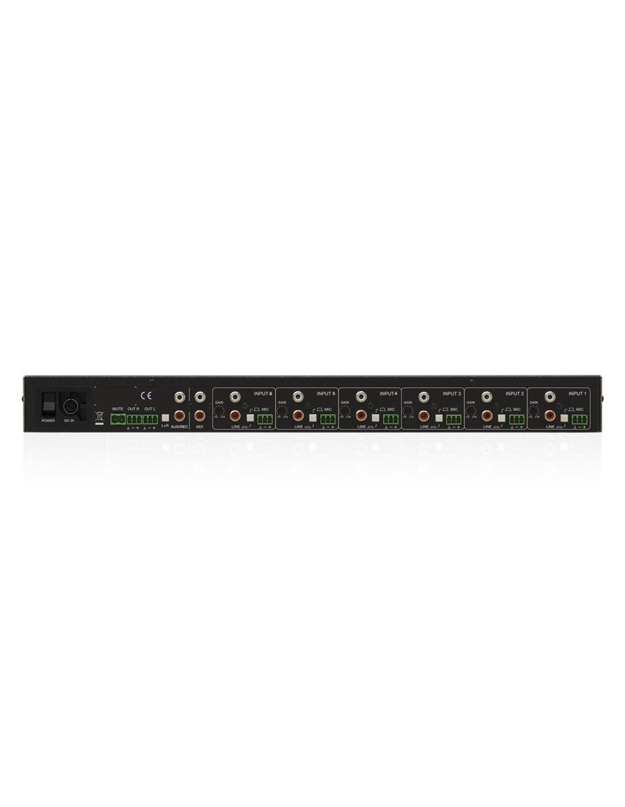 ECLER Pre-Amplificadores Y Mezcladores De Instalación  6x2 | 1U rack | EQ de 3 bandas | mezclador analógico SAM612T