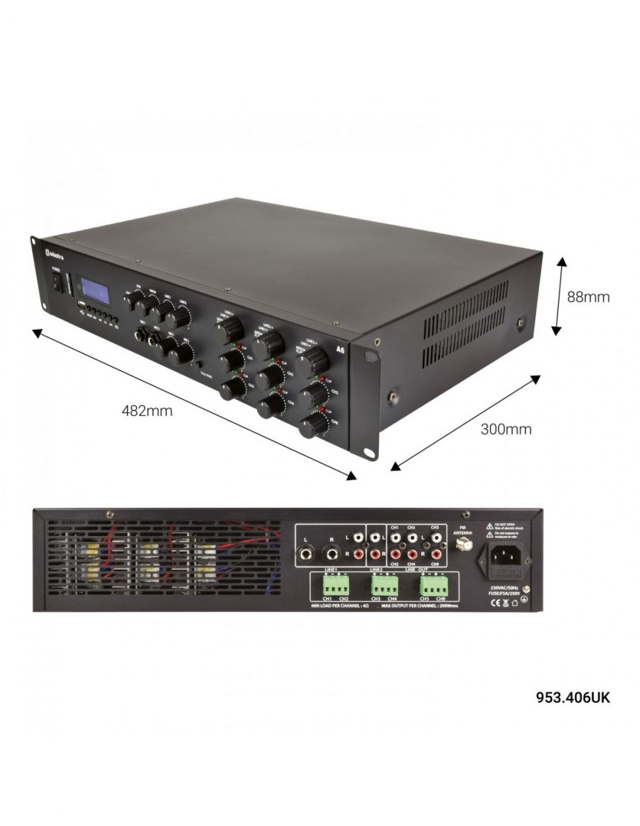 Adastra A6 Amplificador Multicanal Profesional - 4